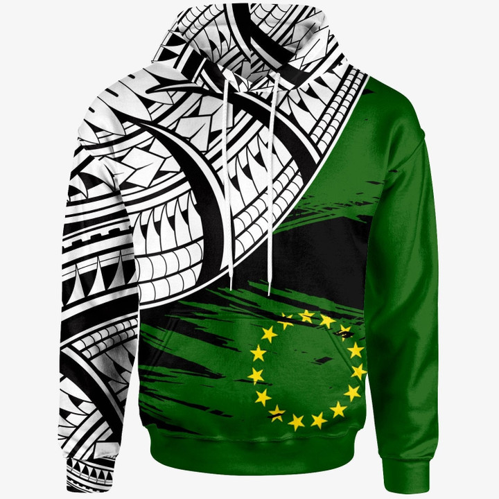 Custom Cook islands Hoodie Cook Islands Flag Style With Claw Pattern