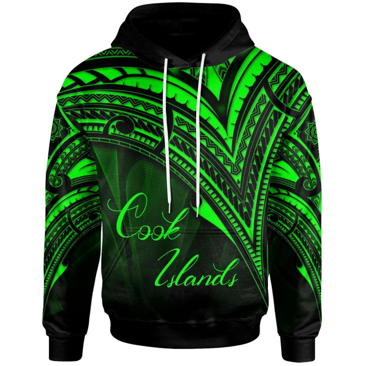 Cook Islands Hoodie Green Color Cross Style