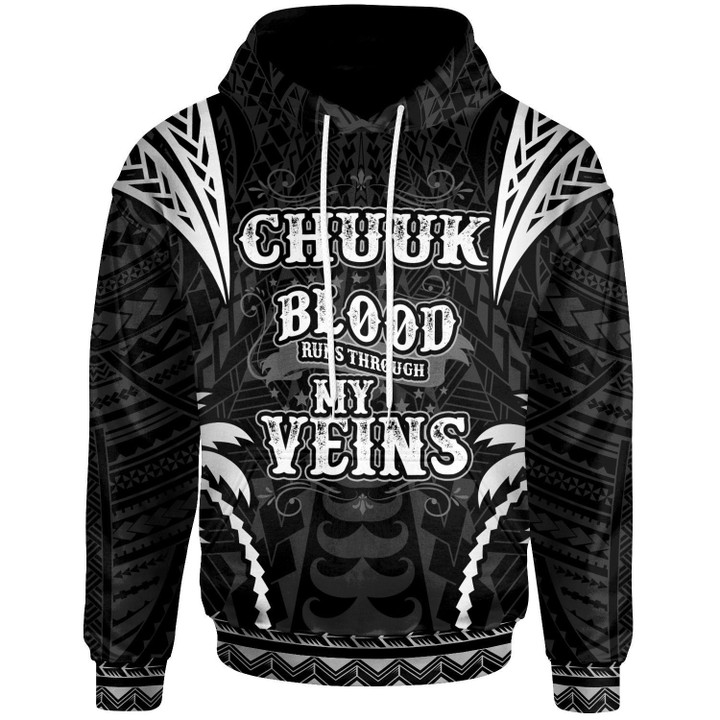 Cook Islands Hoodie Blood Runs Through My Veins Style Black