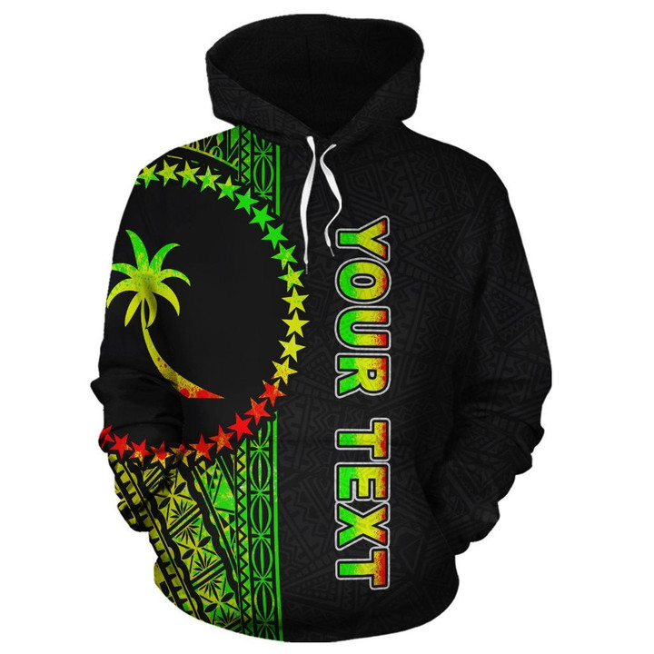 Personalised Chuuk Polynesian Custom Hoodie Reggae Line