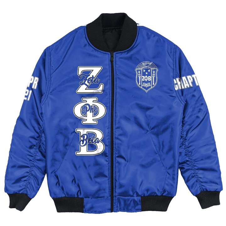 (Custom) Hoodifize Jacket - Zeta Phi Beta (Blue) Bomber Jackets A31