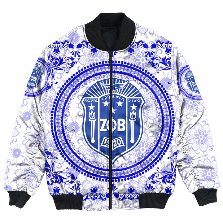 Hoodifize Clothing -  Zeta Phi Beta Floral Pattern Bomber Jackets A35
