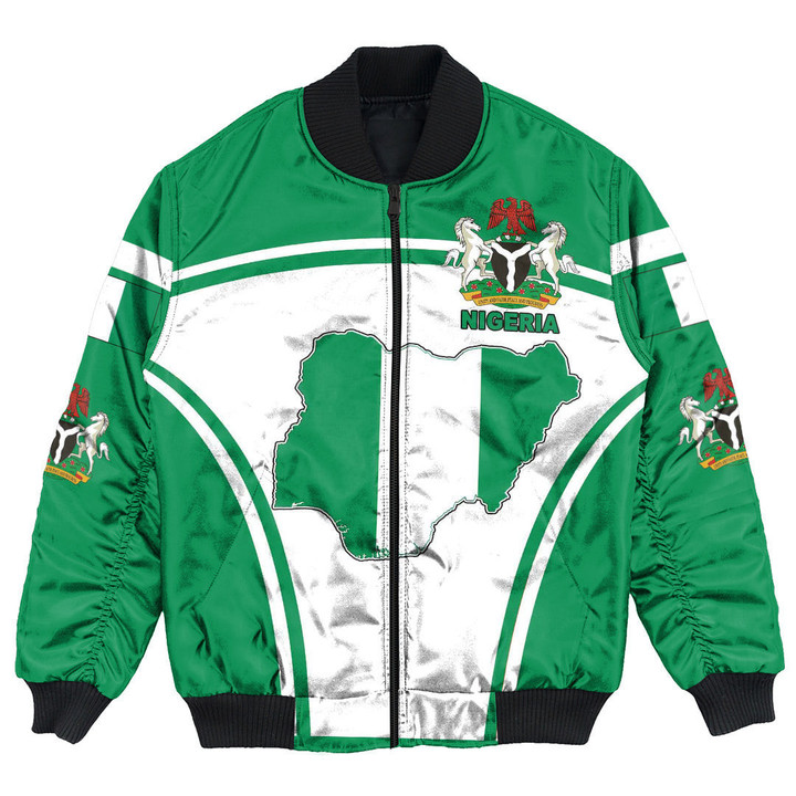 Hoodifize Clothing - Nigeria Active Flag Bomber Jacket A35