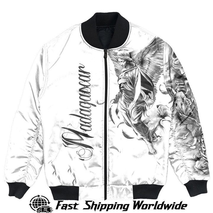 Madagascar Bomber Jacket Angel of the Lord - Famous Body Tattoo Style (You can Personlized Custom) A7