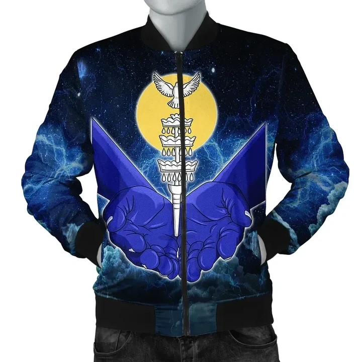 Hoodifize Jacket - Orisha Obatala Gods And Angel Galaxy Background Bomber Jacket J8