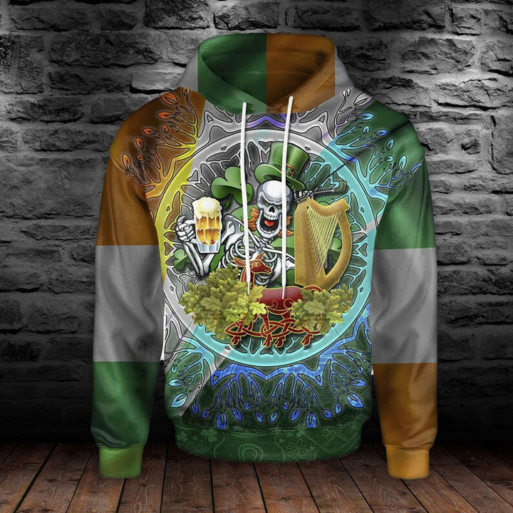 Irish To The Bone St. Patrick's Day Hoodie Gift For Friends Birthday, Drink Beer Shirt, Let Drink Shirt