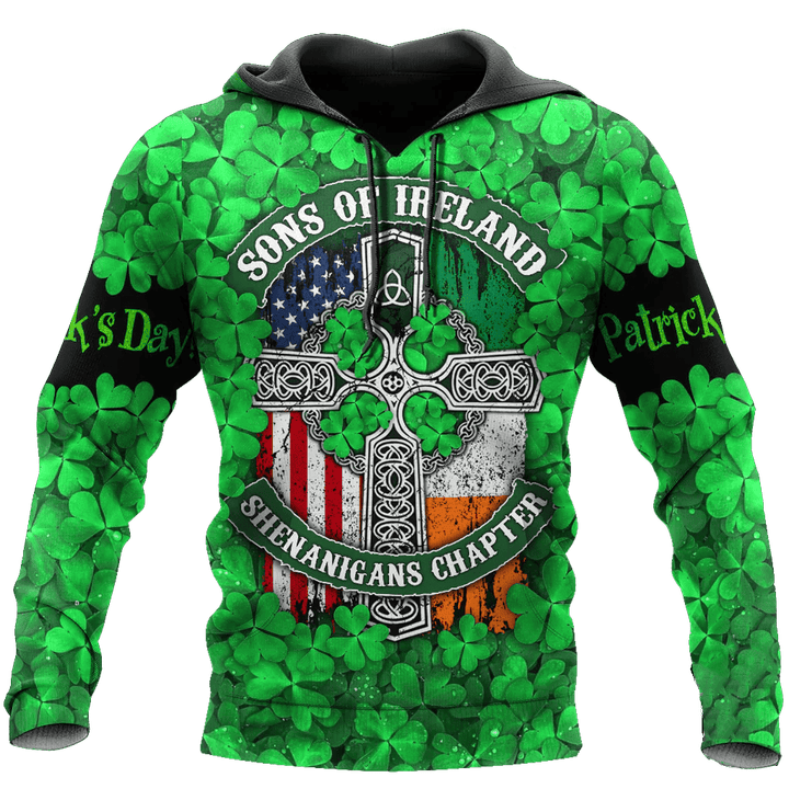 Happy St Patrick's Day Irish Shirt, Son Of Ireland Shenanigans Chapter, Hoodie T-Shirt Sweatshirt for Men and Women