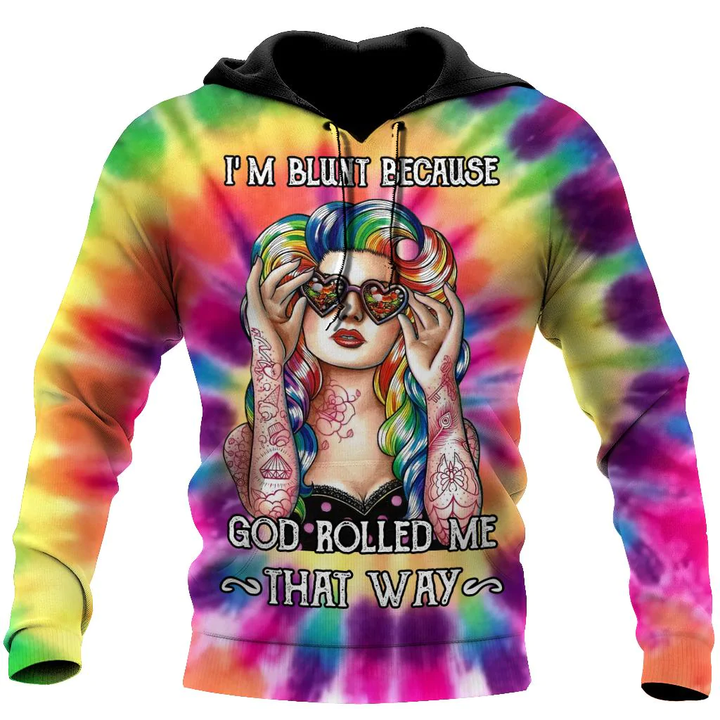 God Rolled Me Hippie Hoodie 3D All Over Printed Hippie Gift To My Wife