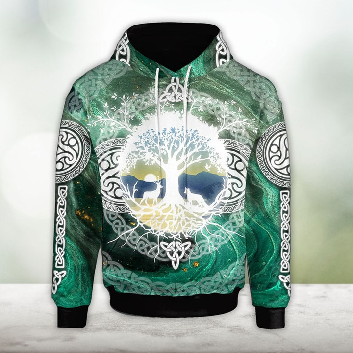 Patrick's Day Hoodie Celtic Tree of Life Sweater Shirt, Wing Celtic Light Shirt