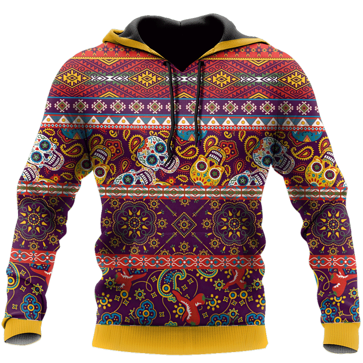 Customized Name Mexico Aztec Pattern All Over Printed Hoodie