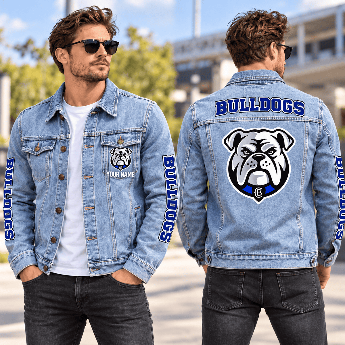 Canterbury-Bankstown Bulldogs NRL New Denim Jacket Personalized Any Name Gifts
