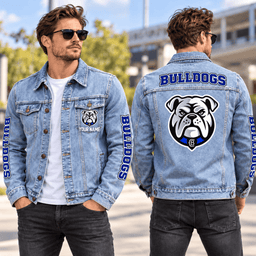 Canterbury-Bankstown Bulldogs NRL New Denim Jacket Personalized Any Name Gifts