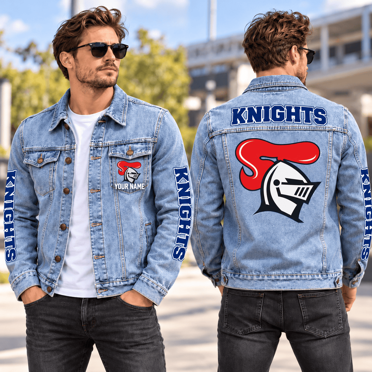 Newcastle Knights NRL New Denim Jacket Personalized Any Name Gifts