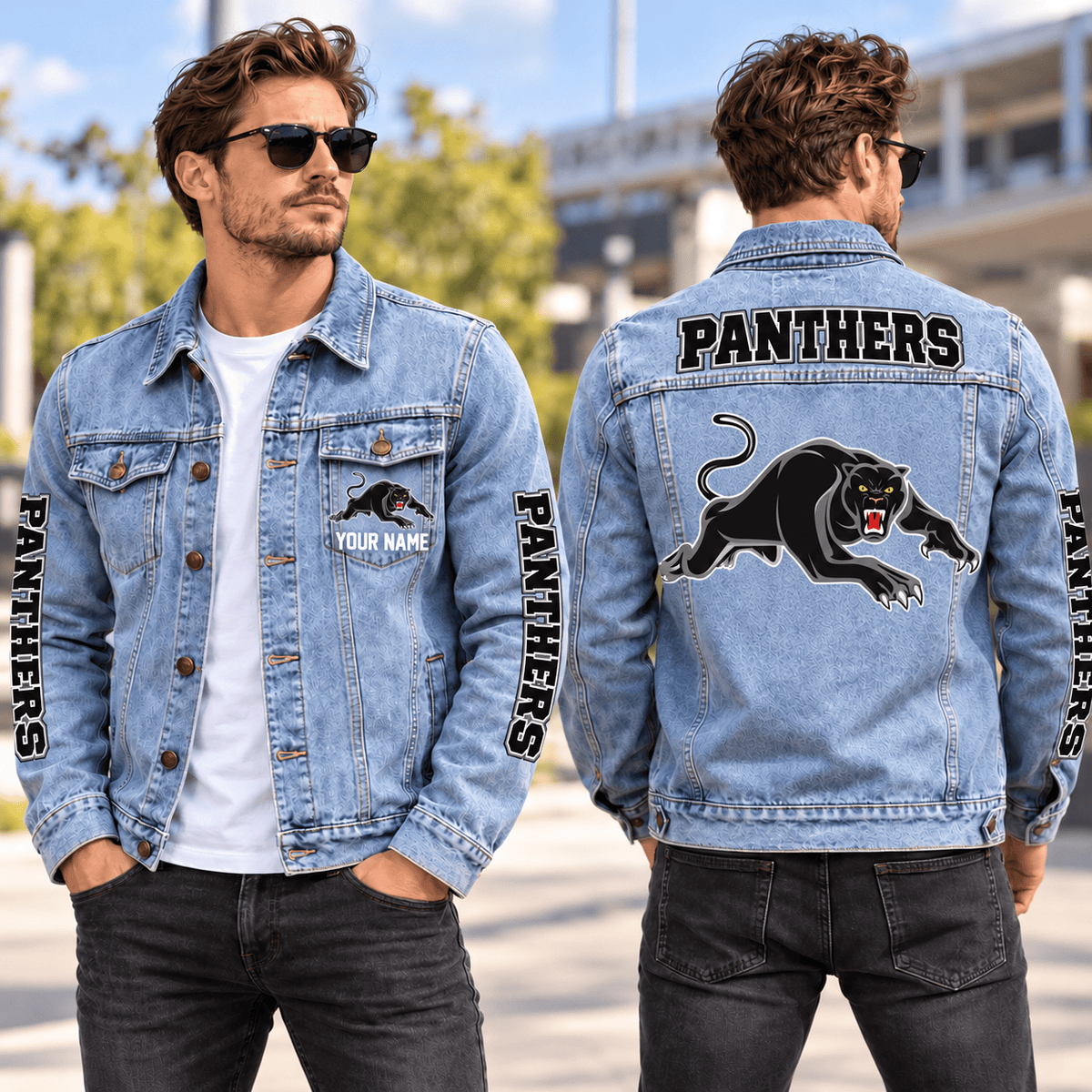 Penrith Panthers NRL New Denim Jacket Personalized Any Name Gifts