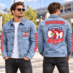 Sydney Roosters NRL New Denim Jacket Personalized Any Name Gifts