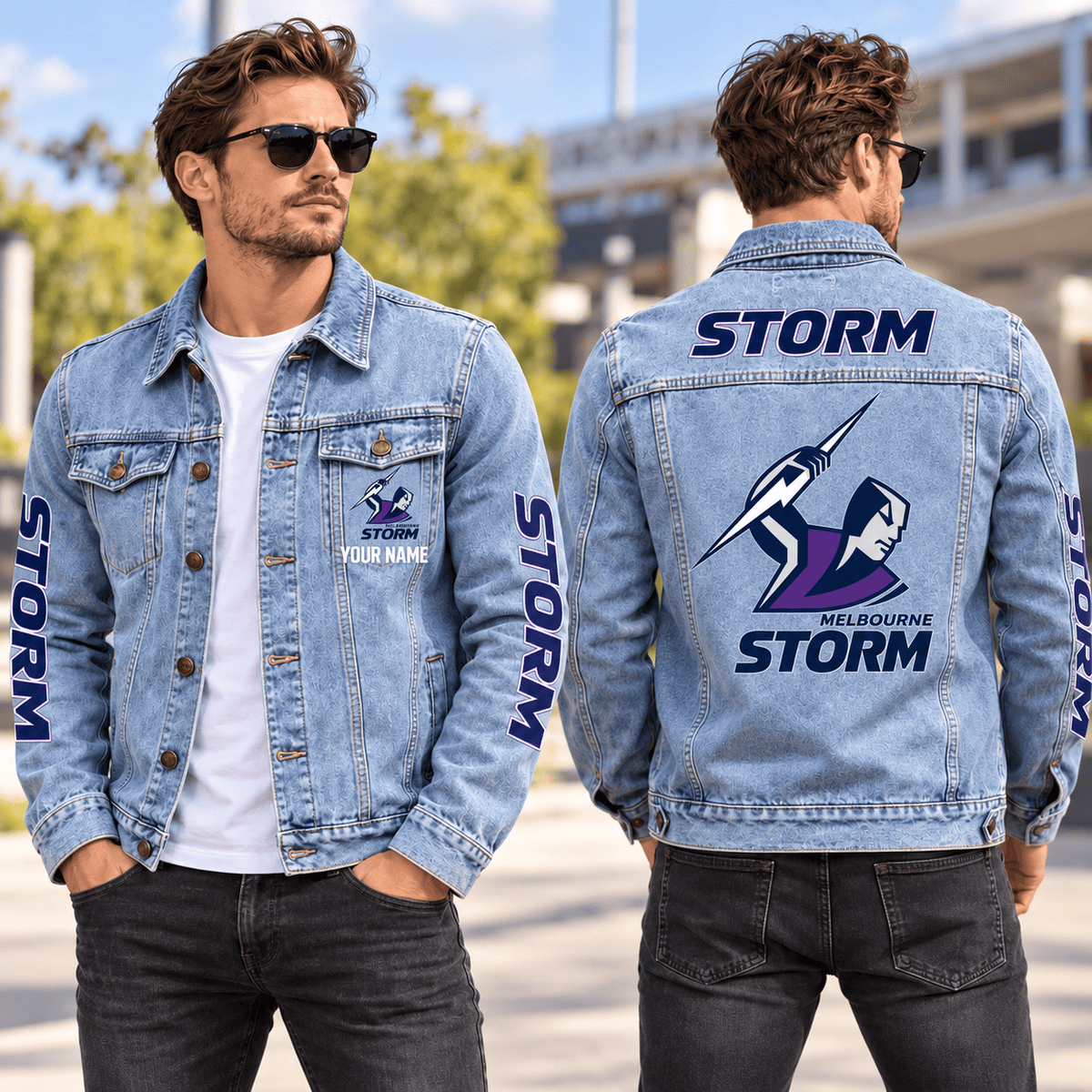 Melbourne Storm NRL New Denim Jacket Personalized Any Name Gifts
