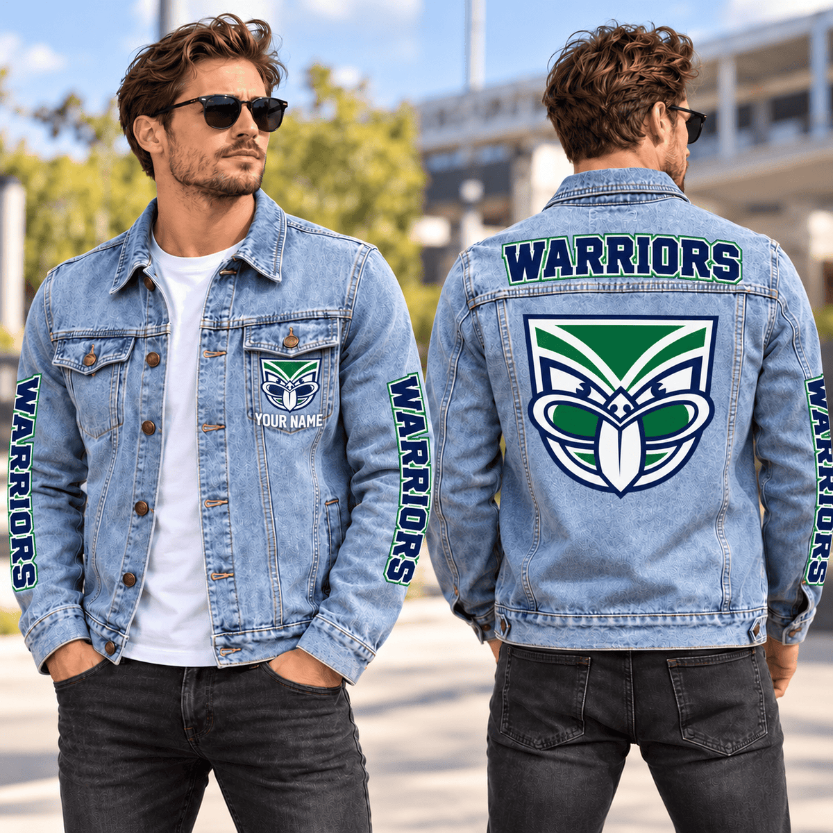 New Zealand Warriors NRL New Denim Jacket Personalized Any Name Gifts