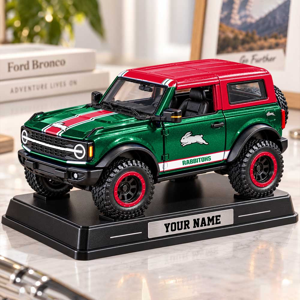 South Sydney Rabbitohs NRL Car Acrylic Block Plaque Custom Any Name Gift For Fan Love