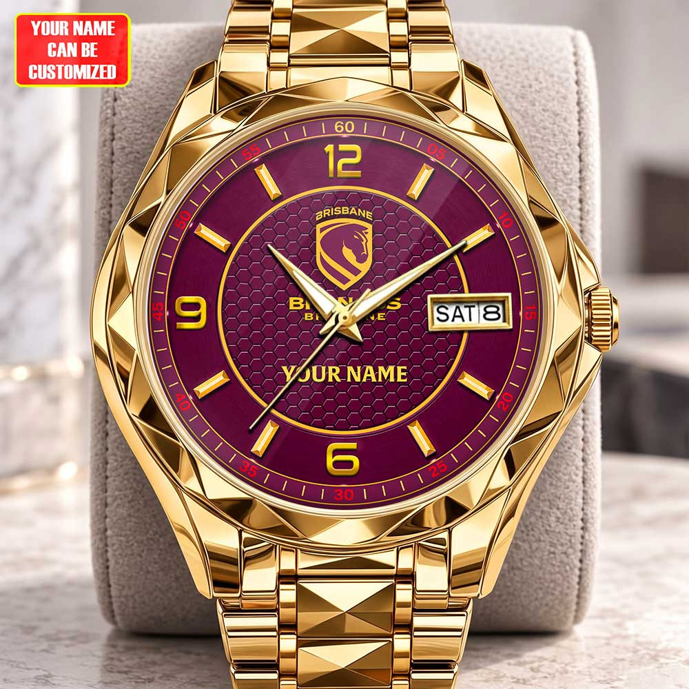 Brisbane Broncos NRL Team New Style Men Luxury Hand Watch Personalized Any Name