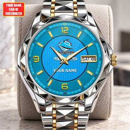 Sharks NRL Team New Style Men Luxury Hand Watch Personalized Any Name