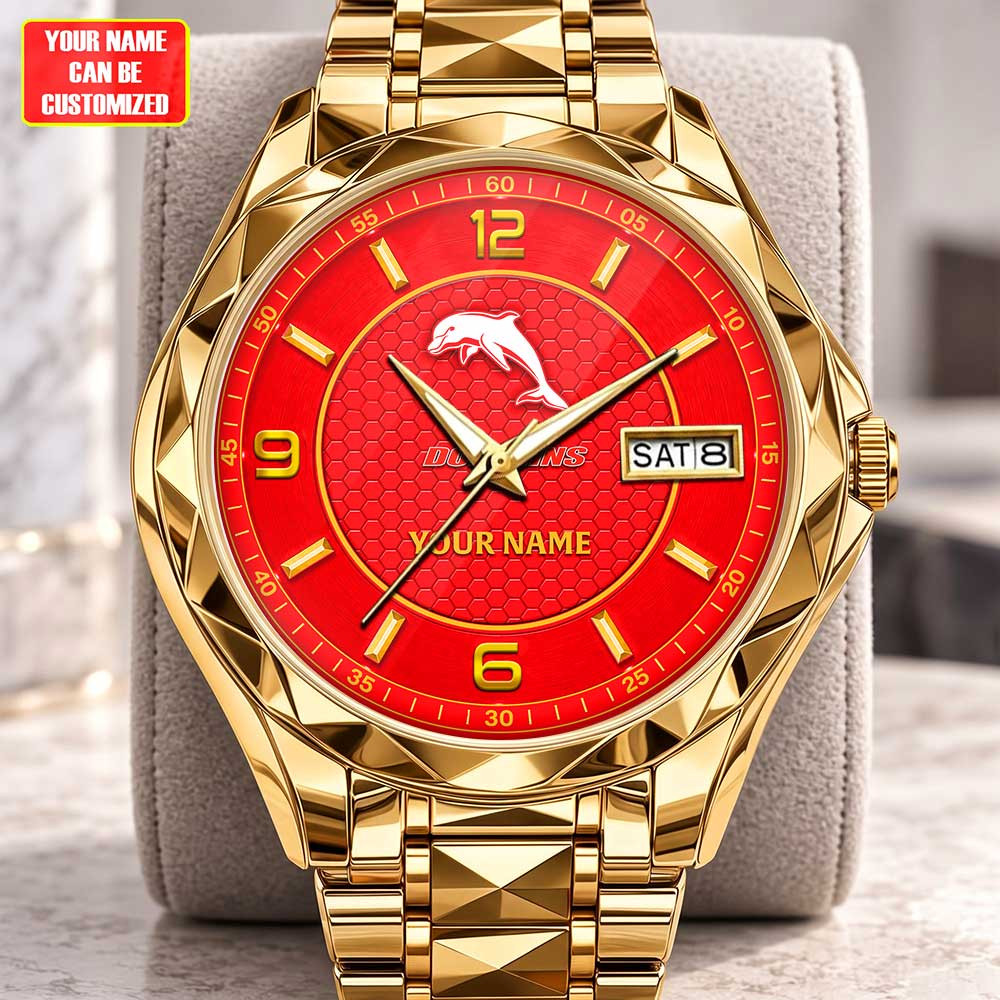 Dolphins NRL Team New Style Men Luxury Hand Watch Personalized Any Name