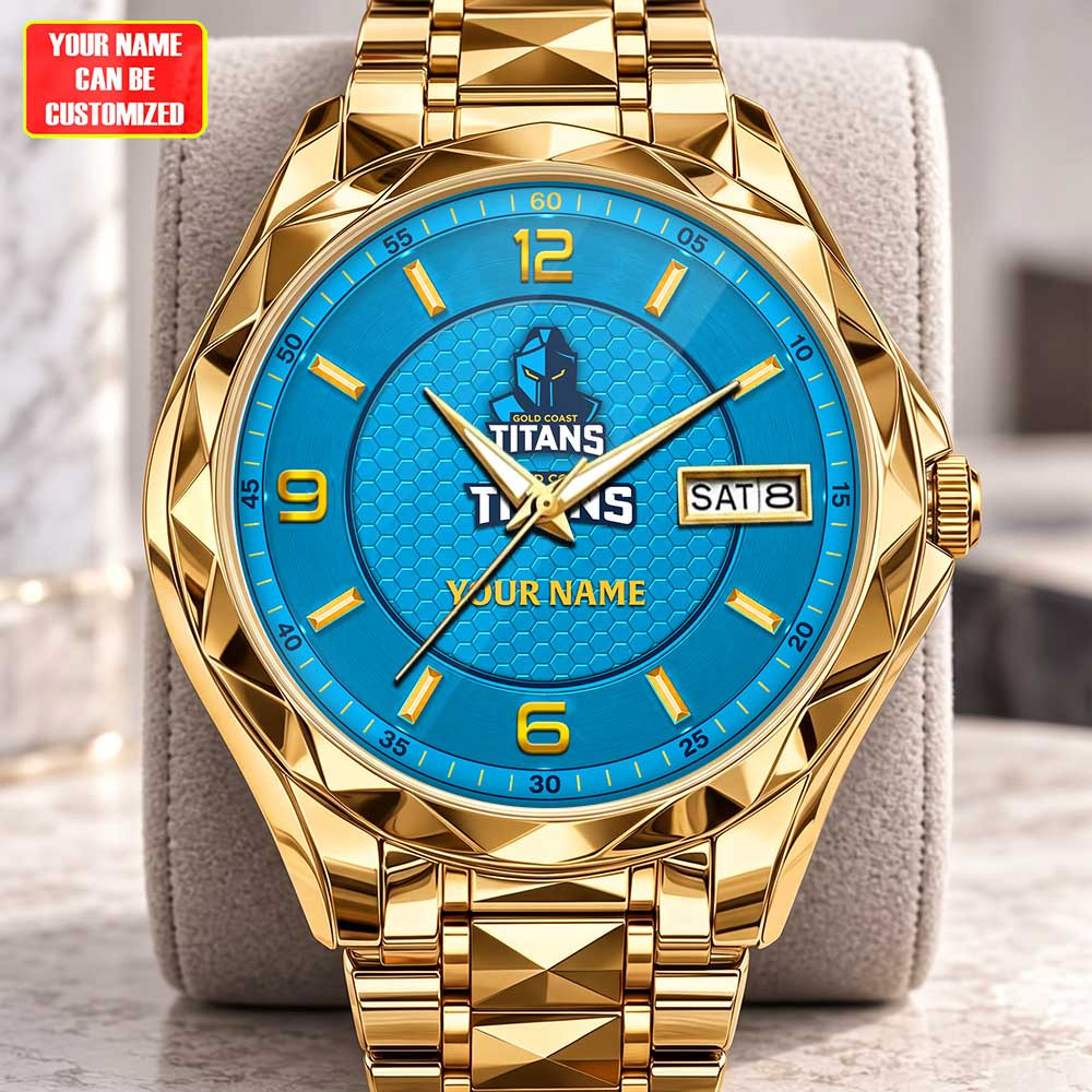 Gold Coast Titans NRL Team New Style Men Luxury Hand Watch Personalized Any Name