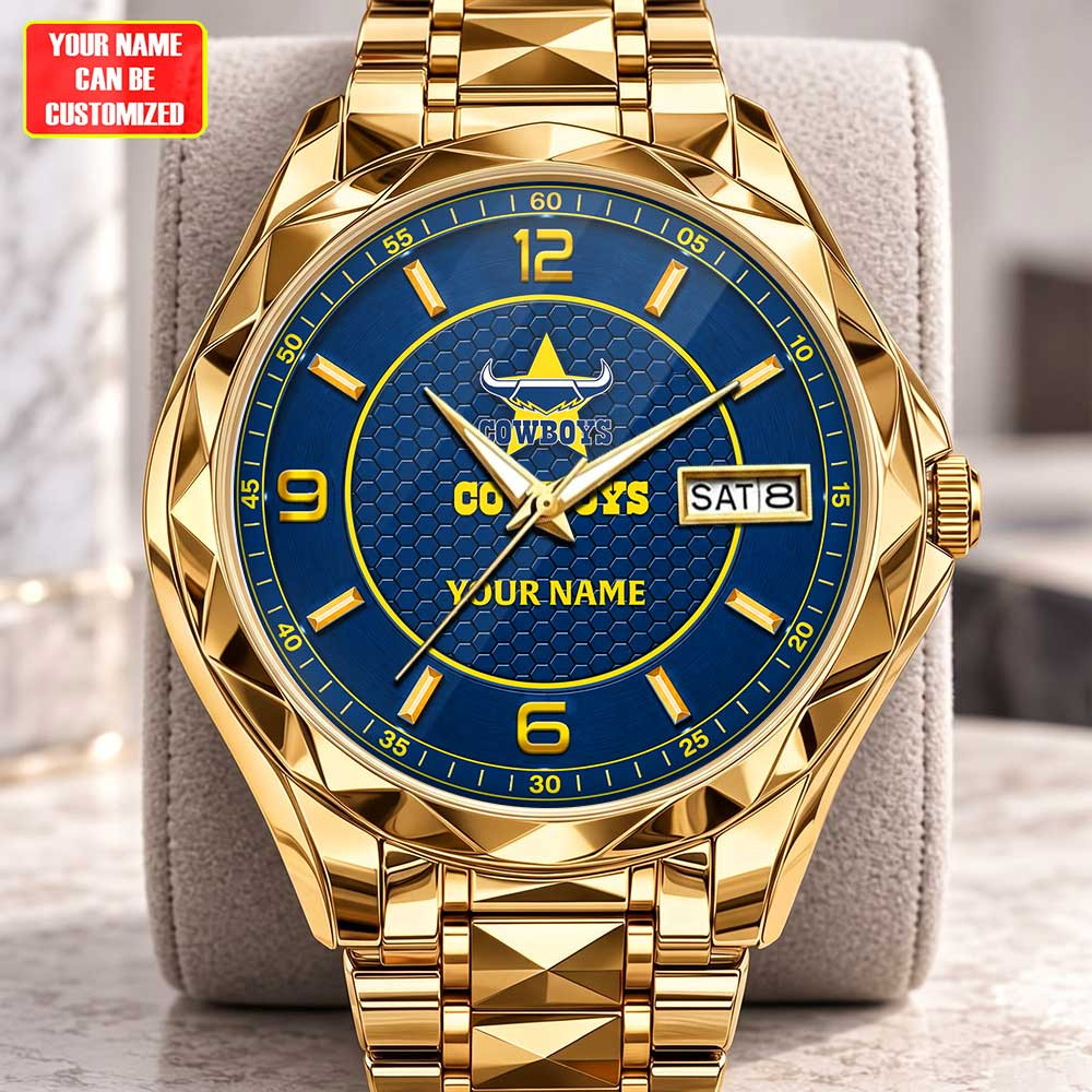Cowboys NRL Team New Style Men Luxury Hand Watch Personalized Any Name