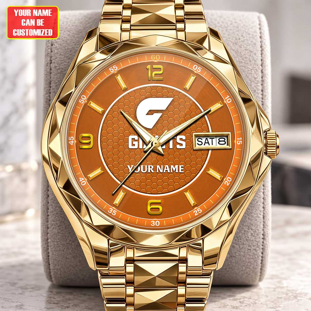 GWS Giants AFL Men Luxury Hand Watch Personalized Any Name Gift For Fan