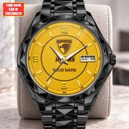 Hawthorn AFL Men Luxury Hand Watch Personalized Any Name Gift For Fan
