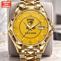 Hawthorn AFL Men Luxury Hand Watch Personalized Any Name Gift For Fan