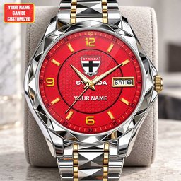 St Kilda AFL Men Luxury Hand Watch Personalized Any Name Gift For Fan