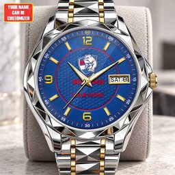 Western Bulldogs AFL Men Luxury Hand Watch Personalized Any Name Gift For Fan