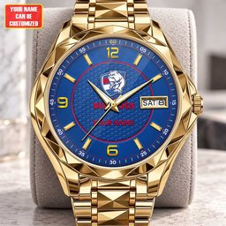 Western Bulldogs AFL Men Luxury Hand Watch Personalized Any Name Gift For Fan
