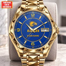 West Coast Eagles AFL Men Luxury Hand Watch Personalized Any Name Gift For Fan
