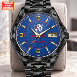 Western Bulldogs AFL Men Luxury Hand Watch Personalized Any Name Gift For Fan