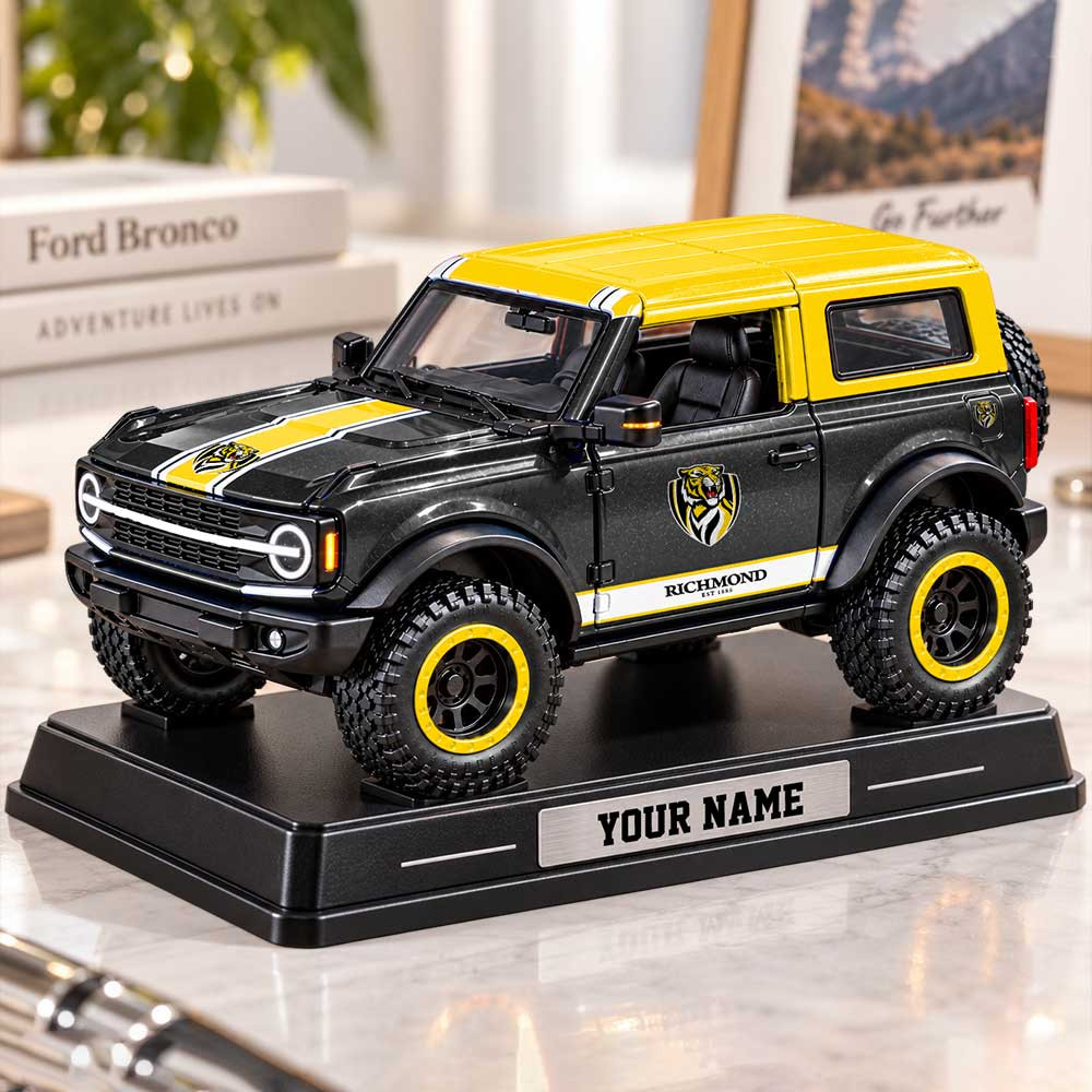 Richmond AFL Car Acrylic Block Plaque Custom Any Name Gift For Fan Love