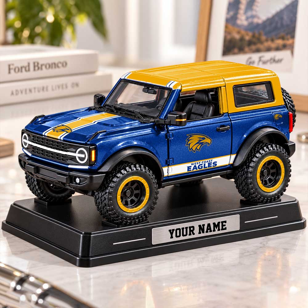 West Coast Eagles AFL Car Acrylic Block Plaque Custom Any Name Gift For Fan Love