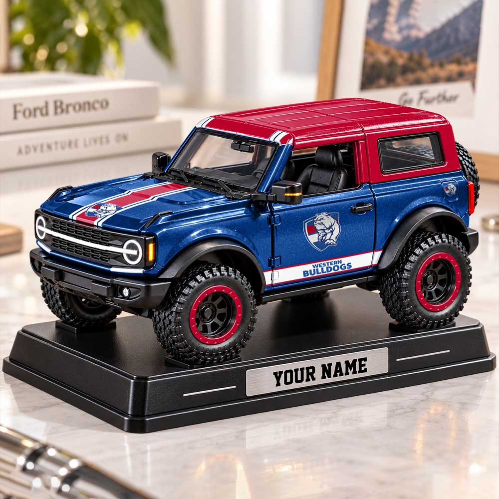Western Bulldogs AFL Car Acrylic Block Plaque Custom Any Name Gift For Fan Love