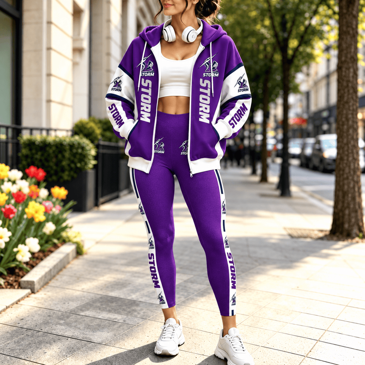 Melbourne Storm NRL Full Set Zip/Hoodie & Leggings Gift For Fan