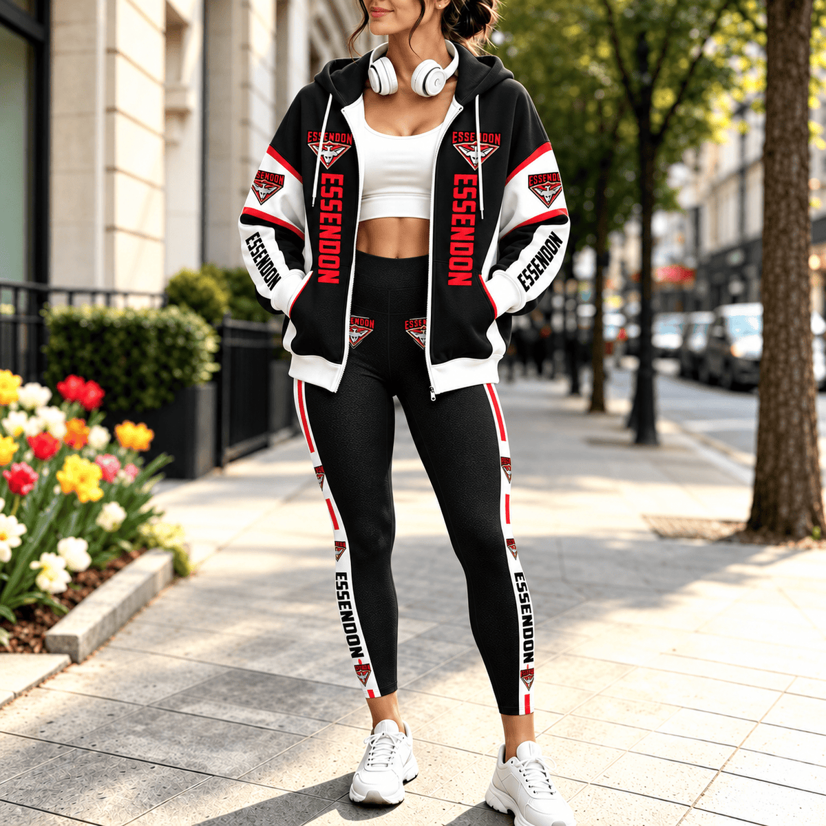 Essendon AFL Full Set Zip/Hoodie & Leggings New Gift For Fan