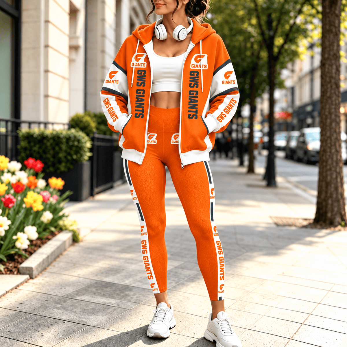 GWS Giants AFL Full Set Zip/Hoodie & Leggings New Gift For Fan