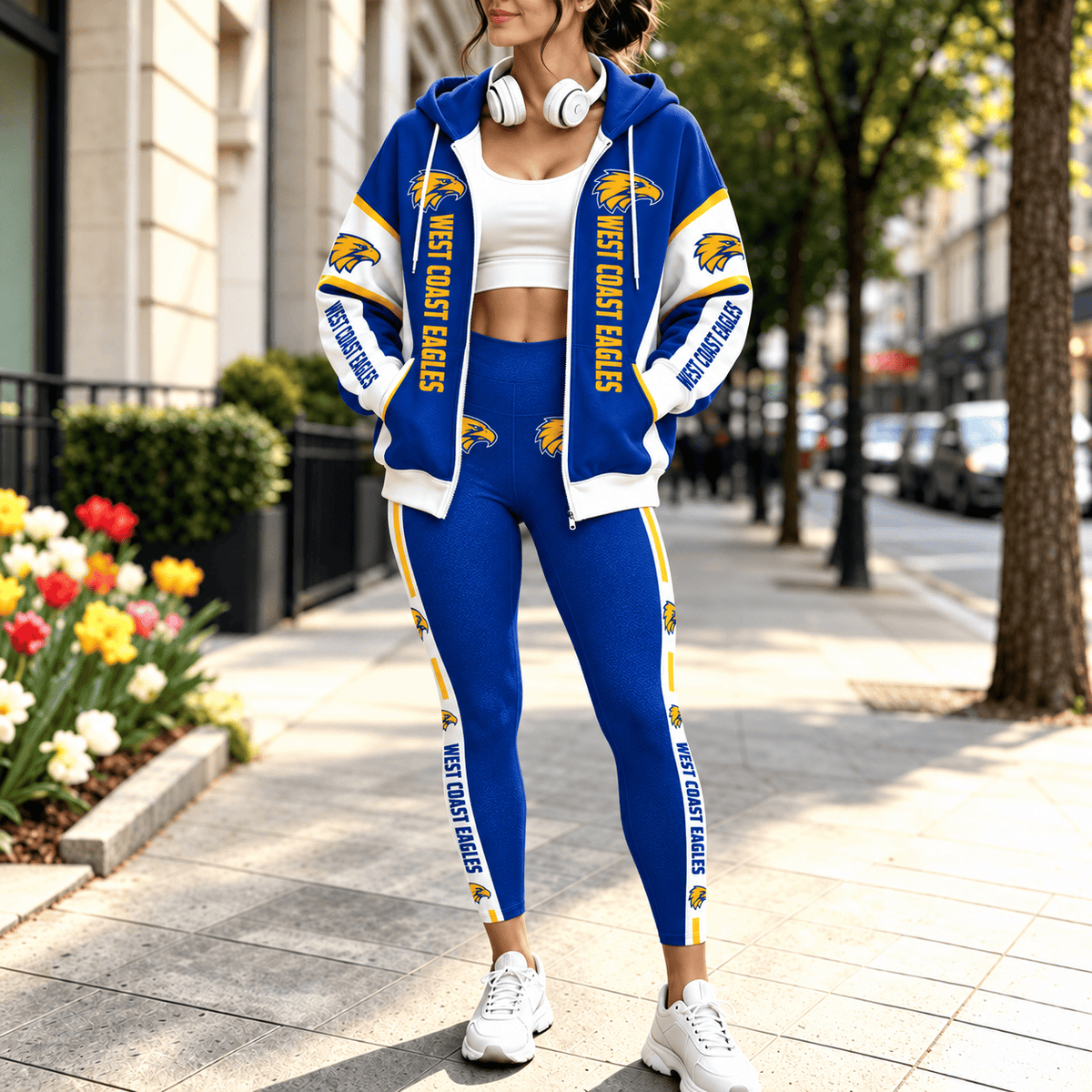 West Coast Eagles AFL Full Set Zip/Hoodie & Leggings New Gift For Fan