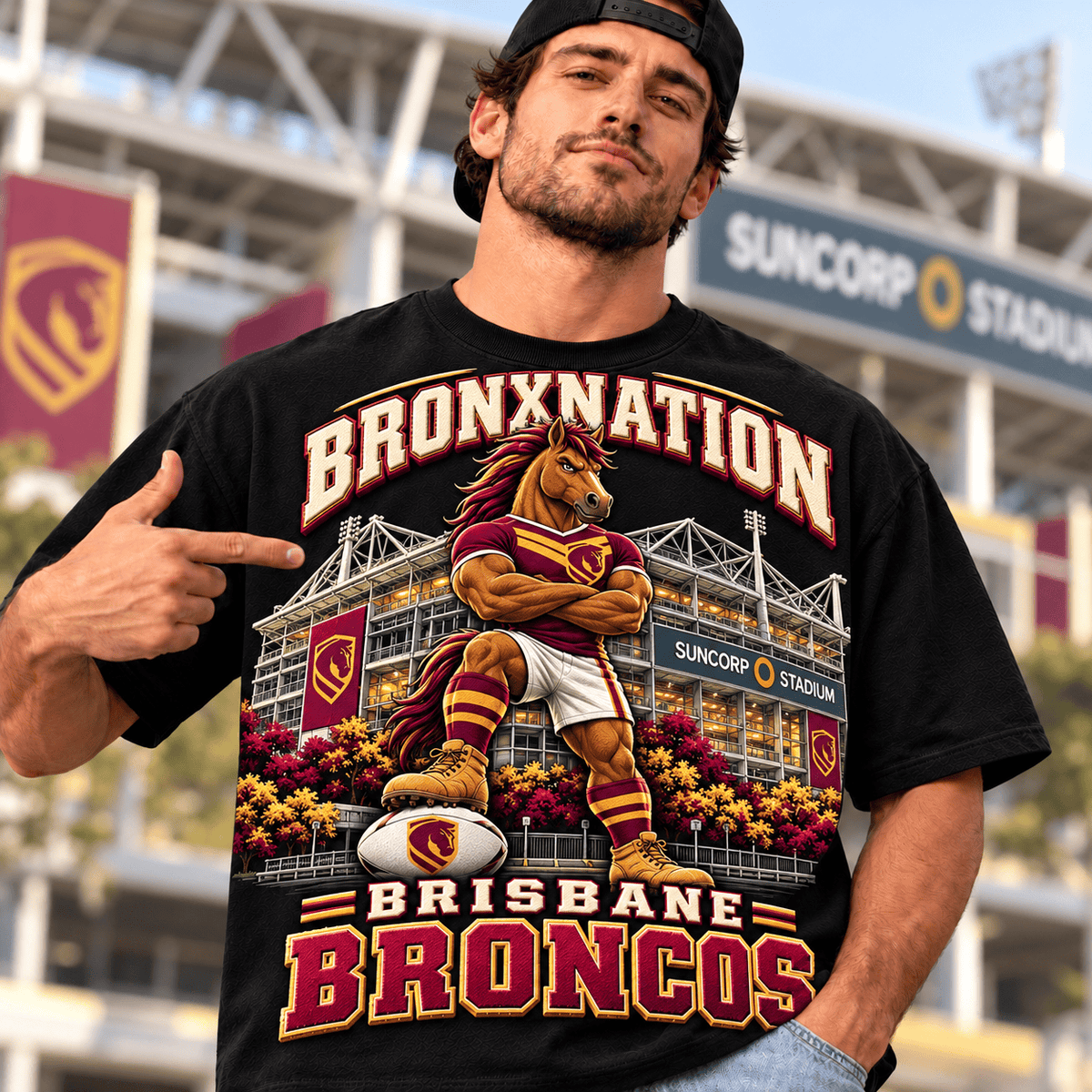 Brisbane Broncos NRL Special Black T-shirt For Fan Gifts