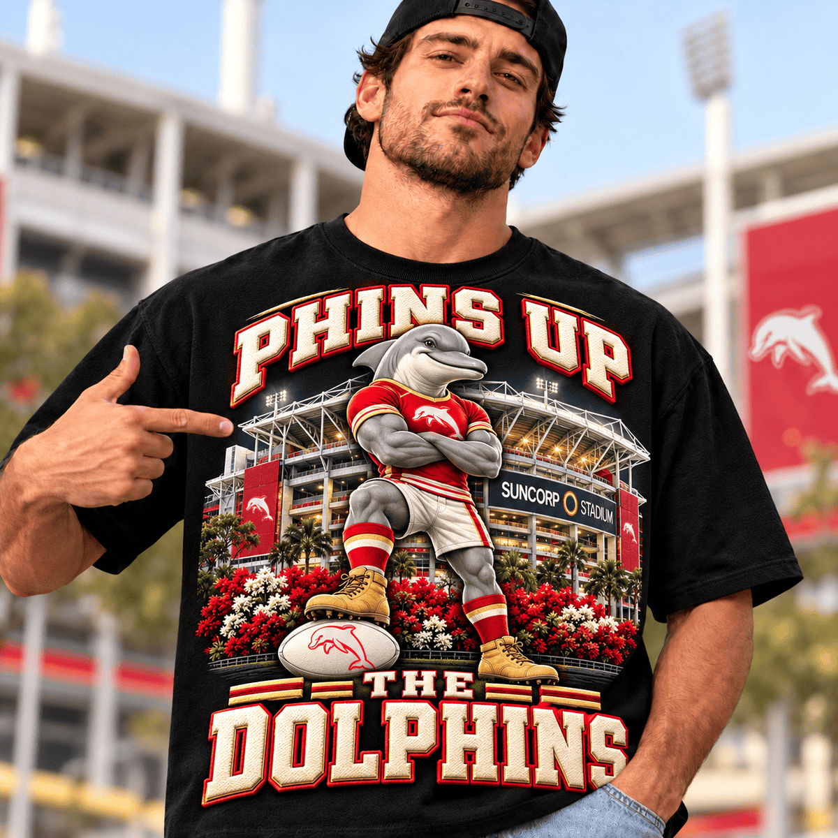 Dolphins NRL Special Black T-shirt For Fan Gifts