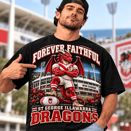 Dragons NRL Special Black T-shirt For Fan Gifts