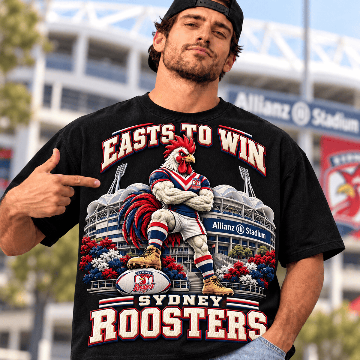 Sydney Roosters NRL Special Black T-shirt For Fan Gifts