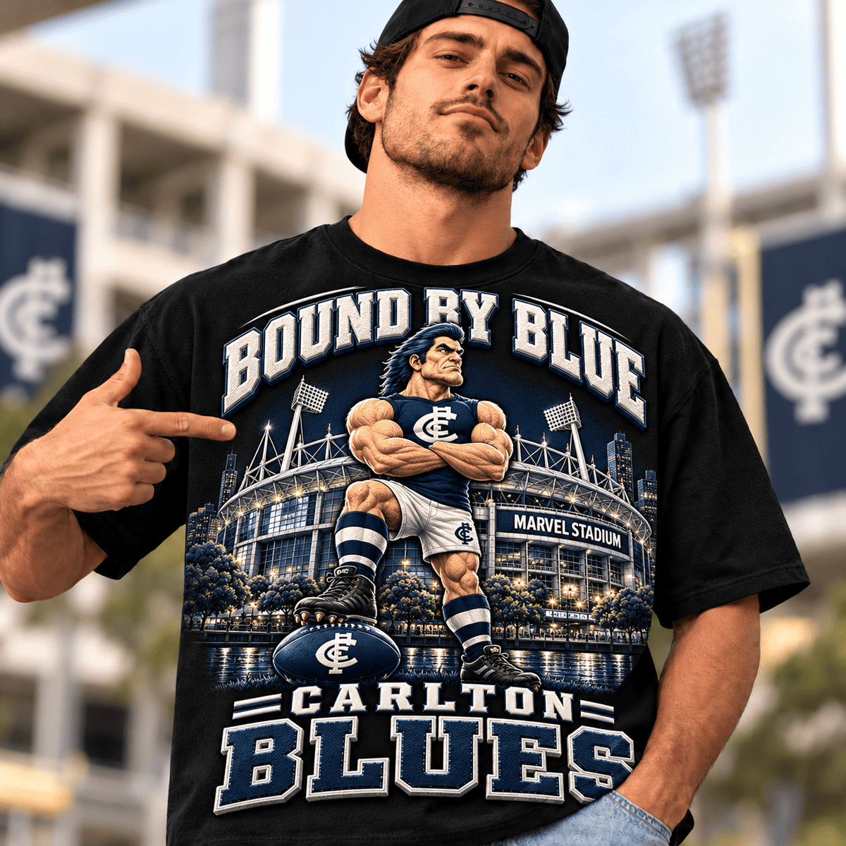 Carlton Blues AFL Special Black T-shirt For Fan Gifts