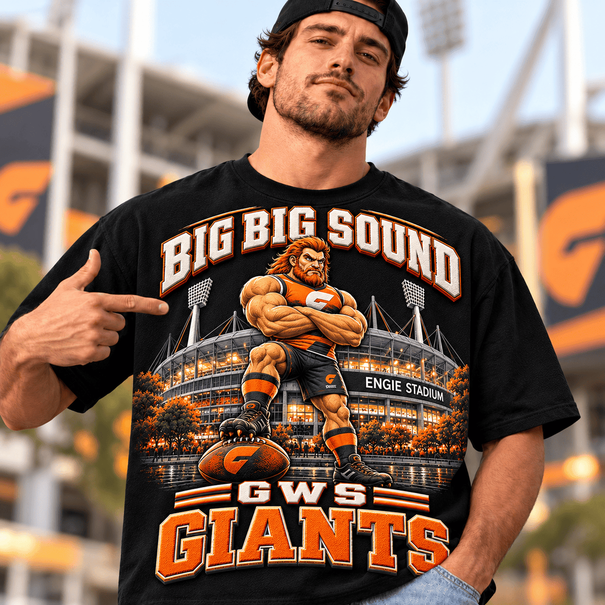 GWS Giants AFL Special Black T-shirt For Fan Gifts