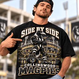 Collingwood Magpies AFL Special Black T-shirt For Fan Gifts