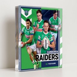 Canberra Raiders NRL New Acrylic Block Plaque Famous Players Custom Any Name